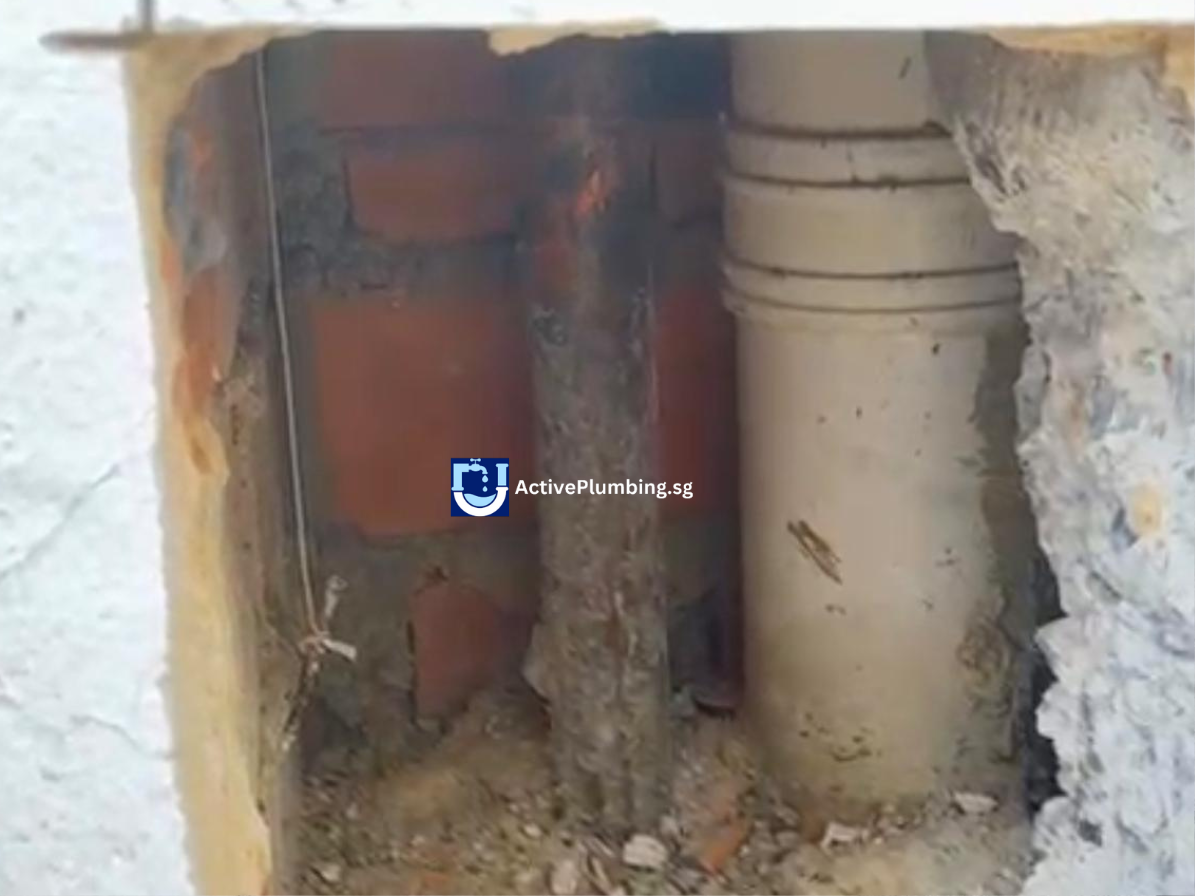Aging and corroded underground water pipes causing leakage in Singapore